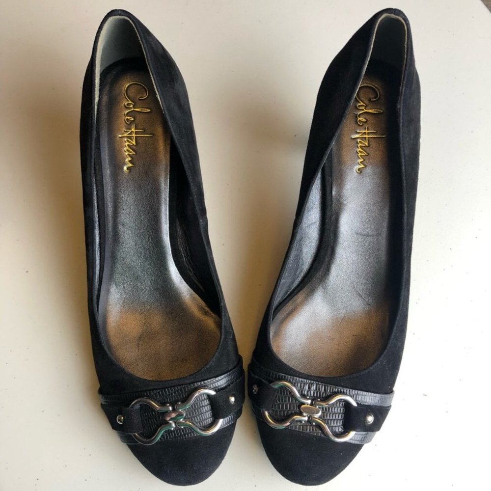 GUC Cole Haan Air black velour heels 9